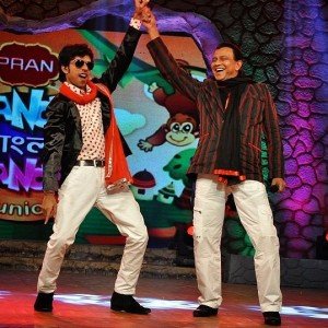 Vicky with MG Mithun Chakraborty during Dance Bangla Dance Season 8